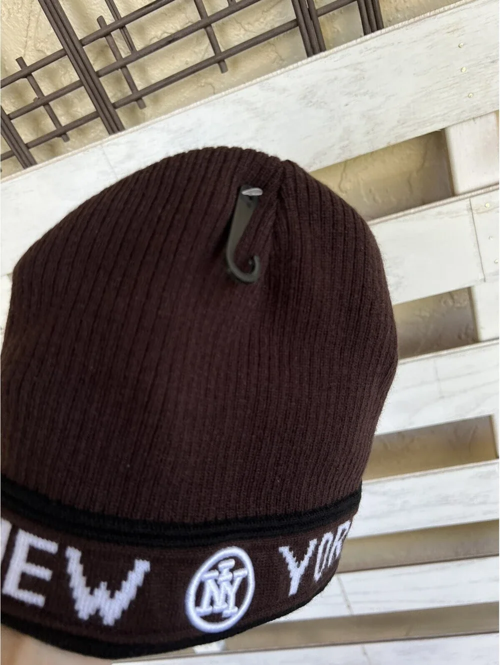 New York Basic Ribbed Beanie Brown Winter Hat Cap NEW.